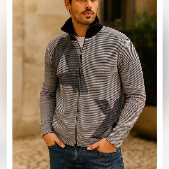 🔥Armani Exchange 🔥Men’s Big logo zip up jacket size L price firm
